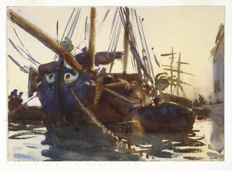 John Singer Sargent Venetian Boats Norge oil painting art